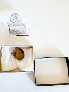 EPHRAIM BRASHER DOUBLOON 1787 COIN TIE CLIP WITH BOX